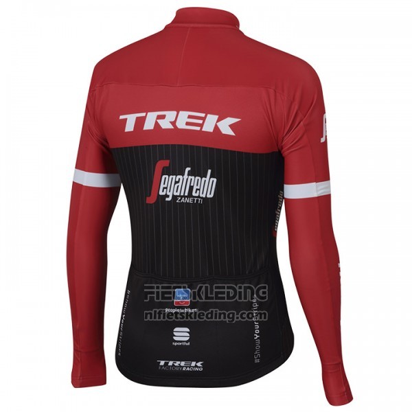 2017 Fietskleding Trek Segafredo Rood en Zwart Lange Mouwen en Koersbroek